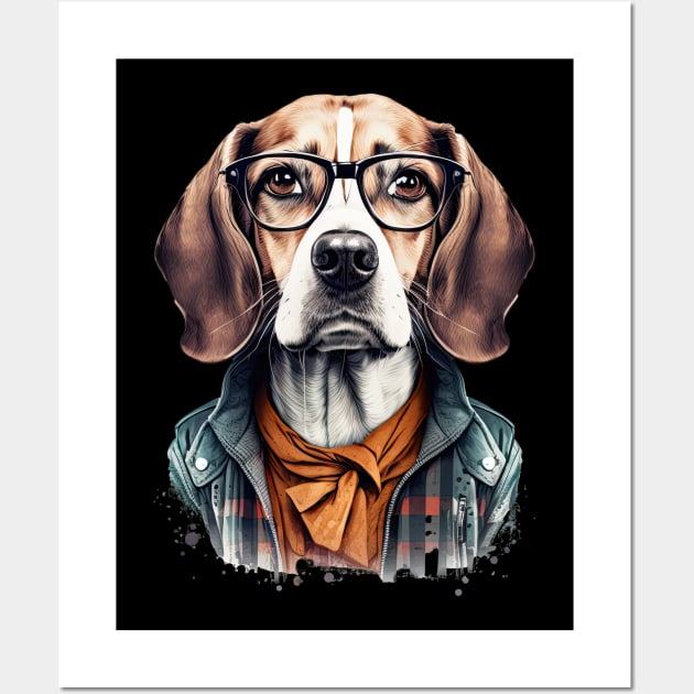 Hipster Beagle Wall Art by JayD World